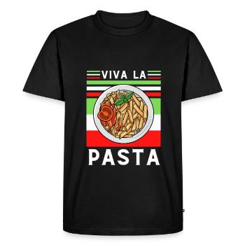 Vives les Pâtes Italiennes - T-shirt Premium bio Homme - noir - Devant - Nico (187cm)