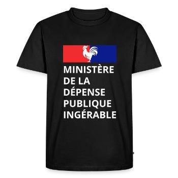 Ministère de la dépense publique ingérable - T-shirt Premium bio Homme - noir - Devant - Nico (187cm)