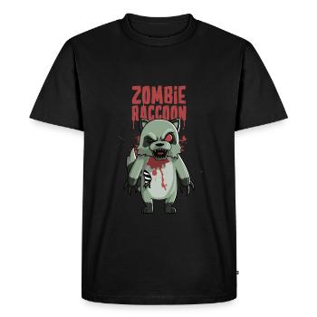 I love Zombie Raccoon Halloween Animal Gift - Men's Premium Organic T-Shirt - black - Front - Nico (187cm)
