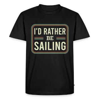 Capitaine de catamaran Je préférerais catamaran à voile - T-shirt Premium bio Homme - noir - Devant - Nico (187cm)