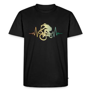 Heartbeat BMX Pulse ECG - T-shirt Premium bio Homme - noir - Devant - Nico (187cm)