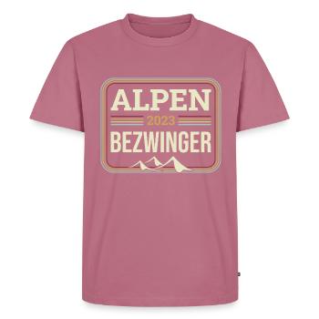 Alpenbezwinger 2023 Alpenüberquerung Finisher - Männer Premium Bio T-Shirt - Mauve - Vorne - Nico (187cm)