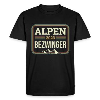 Alpenbezwinger 2023 Alpenüberquerung Finisher - Männer Premium Bio T-Shirt - Schwarz - Vorne - Nico (187cm)