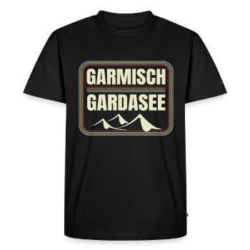 Traversée des Alpes Lac Garmisch de Garde - T-shirt Premium bio Homme - noir - Devant - Nico (187cm)