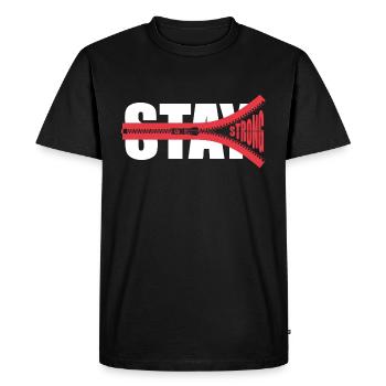 RESTER FORT - Encourager - Donner de la force - T-shirt Premium bio Homme - noir - Devant - Nico (187cm)