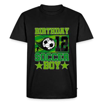 12th birthday Boy Soccer 12 Years Old Gifts - Men's Premium Organic T-Shirt - black - Front - Nico (187cm)