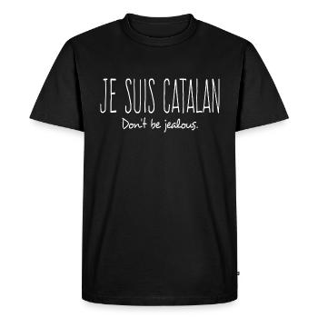 je suis catalan cadeau homme femme humour catalan - T-shirt Premium bio Homme - noir - Devant - Nico (187cm)
