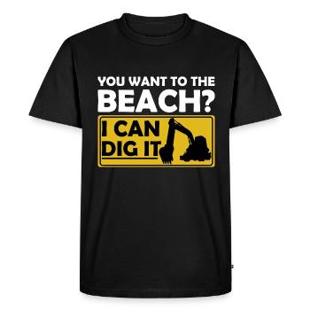 Retro Excavator Slogan Excavator Driver Construction Site - Men's Premium Organic T-Shirt - black - Front - Nico (187cm)