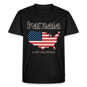 Kamala Harris & Tim Walz 2024 Support Shirt - Men's Premium Organic T-Shirt - black - Front - Nico (187cm)