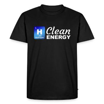 Hydrogène - Énergie propre - T-shirt Premium bio Homme - noir - Devant - Nico (187cm)