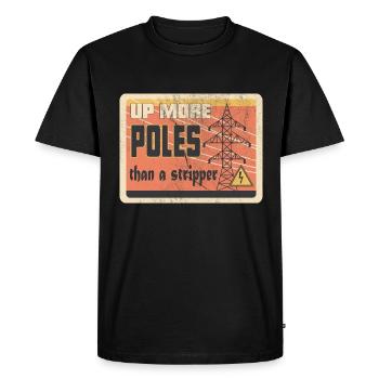 Électricien de lignes électriques - T-shirt Premium bio Homme - noir - Devant - Nico (187cm)