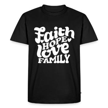 Foi Espérance Amour Famille - T-shirt Premium bio Homme - noir - Devant - Nico (187cm)