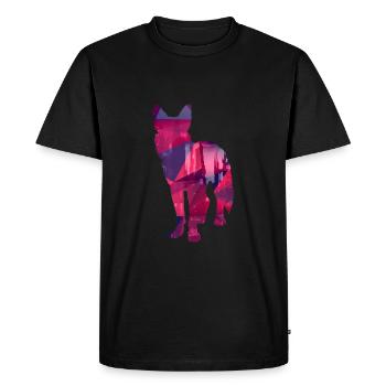 Dog low poly - Dogs Low Poly Design - Men's Premium Organic T-Shirt - black - Front - Nico (187cm)