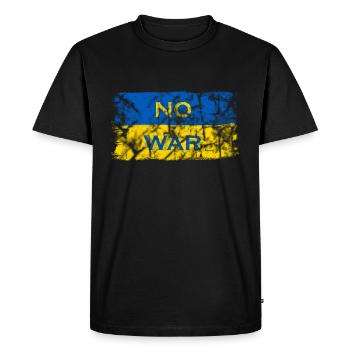 Ukraine Flag No War - Men's Premium Organic T-Shirt - black - Front - Nico (187cm)