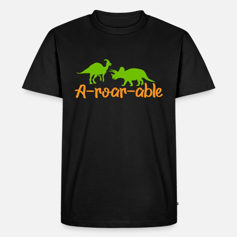 Dinosaurier A-roar-able Lustiger Spruch - Männer Premium Bio T-Shirt - Schwarz