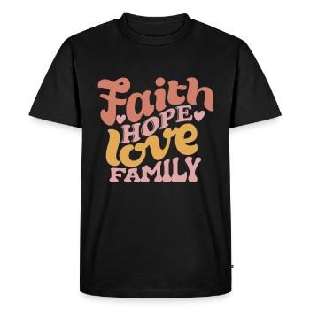 Foi Espérance Amour Famille - T-shirt Premium bio Homme - noir - Devant - Nico (187cm)