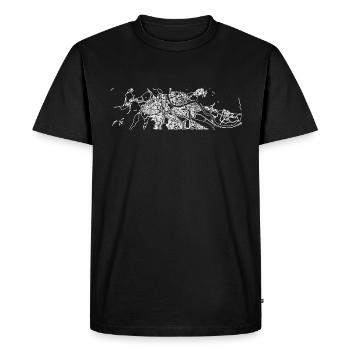 City Konturen - Männer Premium Bio T-Shirt - Schwarz - Vorne - Nico (187cm)