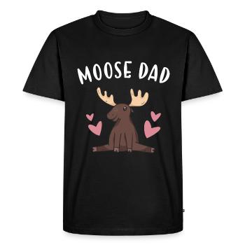 Elk Moose Papa Moose - T-shirt Premium bio Homme - noir - Devant - Nico (187cm)