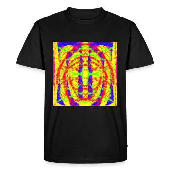 Design abstrait jaune et bleu - T-shirt Premium bio Homme - noir - Devant - Nico (187cm)