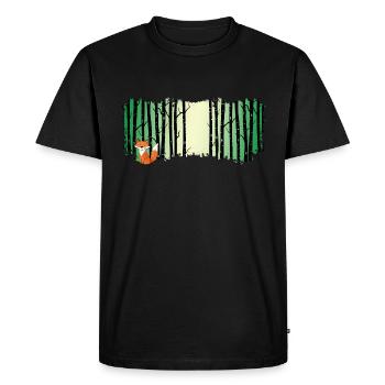Forest Shinrin Yoku Fox L’amoureux de la nature - T-shirt Premium bio Homme - noir - Devant - Nico (187cm)