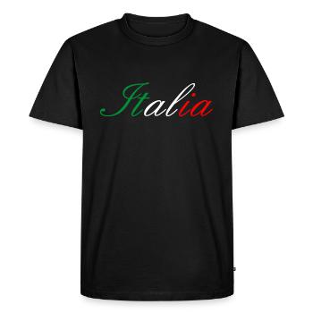 Italia writing color flag - Men's Premium Organic T-Shirt - black - Front - Nico (187cm)