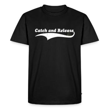 Catch and release catfish fishing - Men's Premium Organic T-Shirt - black - Front - Nico (187cm)