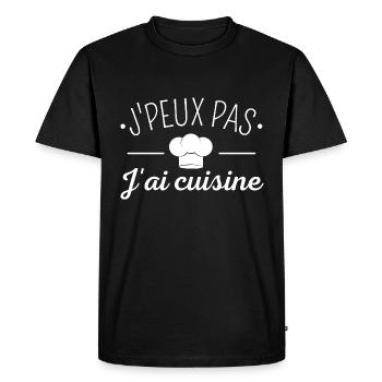 je peux pas j'ai cuisine - T-shirt Premium bio Homme - noir - Devant - Nico (187cm)
