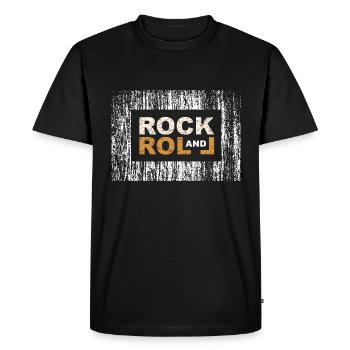 Rock and Roll (Typography Edition) - T-shirt Premium bio Homme - noir - Devant - Nico (187cm)