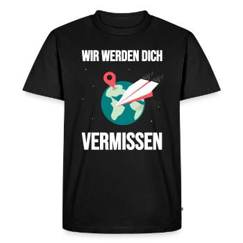 Will miss you saying farewell emigration - Men's Premium Organic T-Shirt - black - Front - Nico (187cm)
