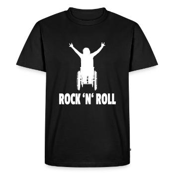 Rock’n’Rollifahrer Metalfan dans la chaise roulante - T-shirt Premium bio Homme - noir - Devant - Nico (187cm)