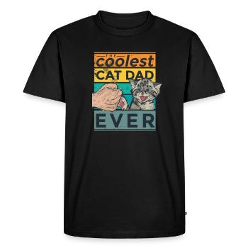 Coolest Cat Dad jamais, mignon amoureux des chats TShirt - T-shirt Premium bio Homme - noir - Devant - Nico (187cm)