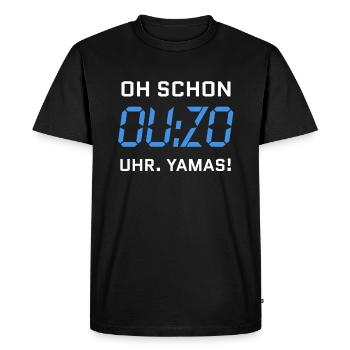 Horloge Ouzo Jamas disant pour les Grecs - T-shirt Premium bio Homme - noir - Devant - Nico (187cm)