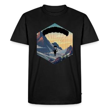 Parachutist skydiving Parachute Design Jumping - T-shirt Premium bio Homme - noir - Devant - Nico (187cm)