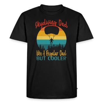 papa parachutiste comme un papa ordinaire mais plus cool - T-shirt Premium bio Homme - noir - Devant - Nico (187cm)