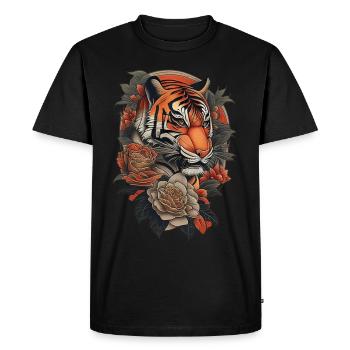 tigre tatouage - T-shirt Premium bio Homme - noir - Devant - Nico (187cm)