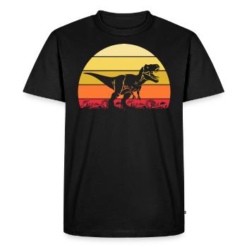 Archéologue Dino Tyrannosaure Dinosaure - T-shirt Premium bio Homme - noir - Devant - Nico (187cm)