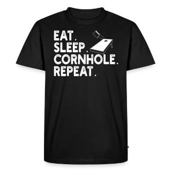 Humor Man Cornhole Player - Men's Premium Organic T-Shirt - black - Front - Nico (187cm)