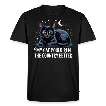 Mon Chat Gouvernerait Mieux Le Pays - T-shirt Premium bio Homme - noir - Devant - Nico (187cm)