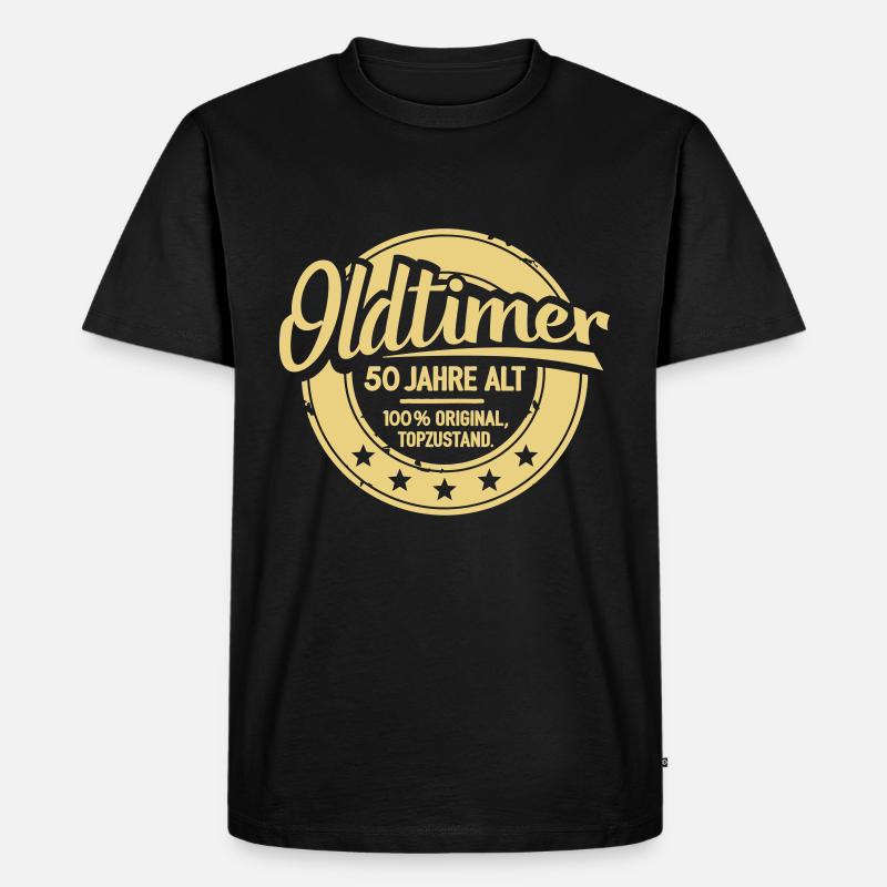 Oldtimer 50 Jahre alt - Männer Premium Bio T-Shirt - Schwarz