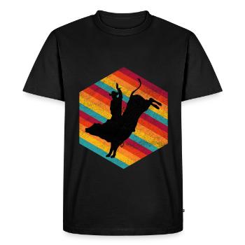 Wild West Western Rodeo Bull Riding Cowboy - Men's Premium Organic T-Shirt - black - Front - Nico (187cm)