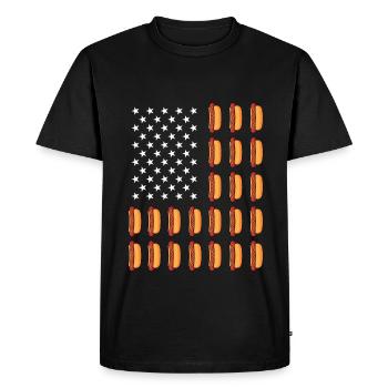 American Hot Dog Flag Fast Food Hot Dog - T-shirt Premium bio Homme - noir - Devant - Nico (187cm)