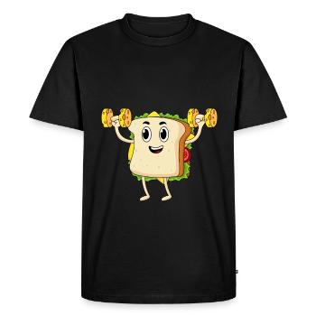 Gym Muscle Training Fitness Sandwich - Men's Premium Organic T-Shirt - black - Front - Nico (187cm)