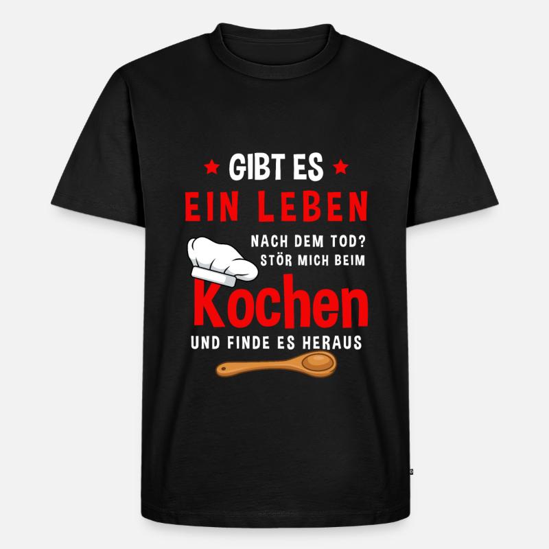 Küchenchef Chefkoch Hobbykoch Koch Kochen - Männer Premium Bio T-Shirt - Schwarz