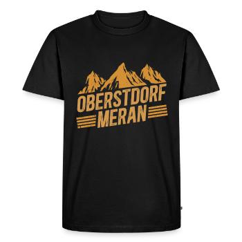 Traversée des Alpes Sentier de randonnée longue distance Oberstdorf Merano E5 - T-shirt Premium bio Homme - noir - Devant - Nico (187cm)
