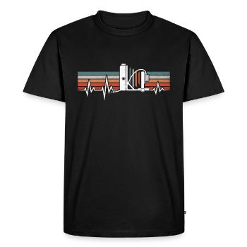 PHOTOGRAPHIE GRAND FORMAT DE LA CAMÉRA DE SOL RUNNING HEART BEAT - T-shirt Premium bio Homme - noir - Devant - Nico (187cm)