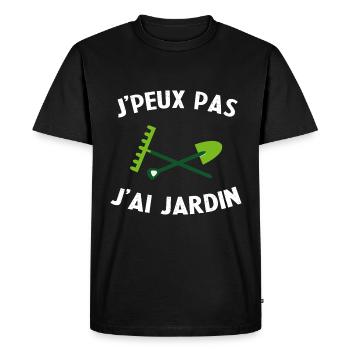I Can't I Gardener - Men's Premium Organic T-Shirt - black - Front - Nico (187cm)