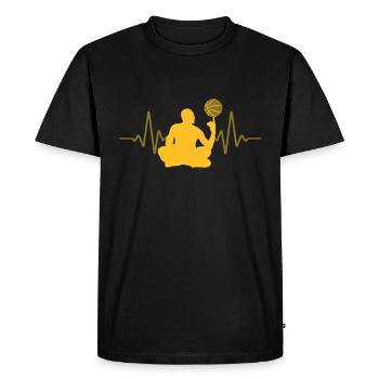 Hjärtslag Basket Puls EKG | Färger kan ändras - Ekologisk premium-T-shirt herr - svart - Fram - Nico (187cm)