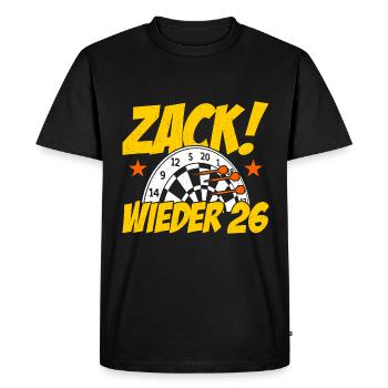 Zack wieder 26, Dartspieler Outfit, Geschenkidee - Männer Premium Bio T-Shirt - Schwarz - Vorne - Nico (187cm)