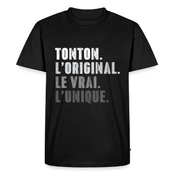 Tonton L'original Le Vrai L'unique - T-shirt Premium bio Homme - noir - Devant - Nico (187cm)