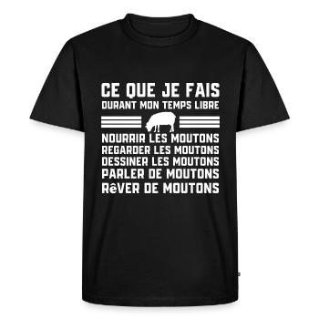 Sheep, what I do in my spare time - Men's Premium Organic T-Shirt - black - Front - Nico (187cm)